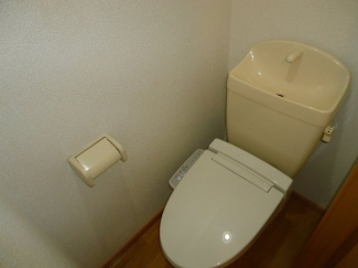 落ち着いた色調のトイレです