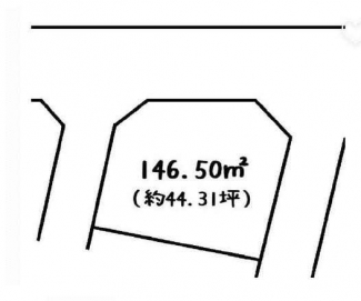 三方角地　更地　建築条件なし売り土地