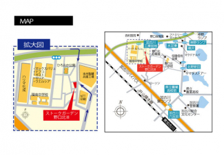 ストークガーデン野口北ＩＩＩまでの現地案内図。