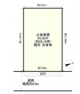 現況更地　整形地　建築条件なし売り土地