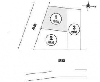 ３分割の場合　１号地　南向き　土地面積９２．４８㎡　【２７．