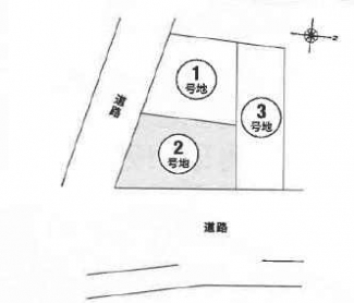 ３分割の場合　２号地　南東角地　土地面積１０３．１５㎡【３１