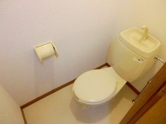 落ち着いた色調のトイレです