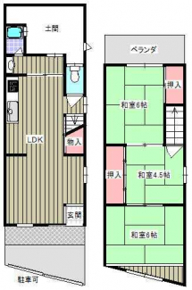 堺市東区日置荘西町３丁のテラスの画像