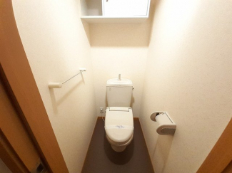 落ち着いた色調のトイレです