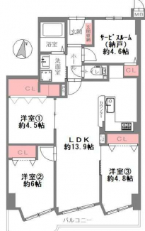 ３ＬＤＫ　間取り図