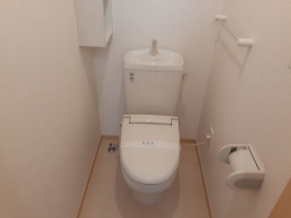 落ち着いた色調のトイレです