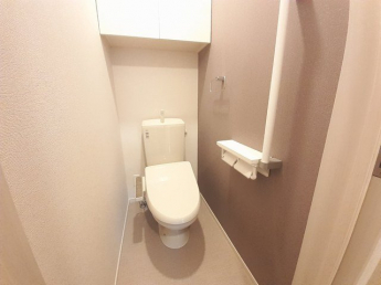 落ち着いた色調のトイレです