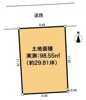 土地図　間口の広い売土地です。