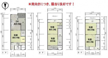 １９９０年（平成２年）１１月建築の鉄骨造３階建の５ＤＫです。