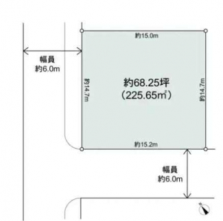 更地　南西角地　整形地　建築条件なし売り土地