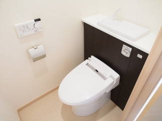 落ち着いた色調のトイレです