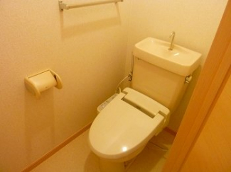 落ち着いた色調のトイレです