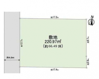 更地　南西向き　整形地　建築条件なし売り土地