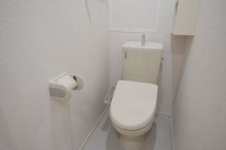 落ち着いた色調のトイレです