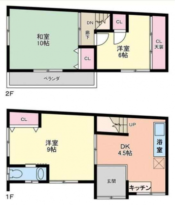 ２階建の広々３ＤＫ。※室内はリフォーム工事が必要かと思われま