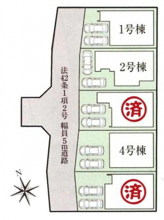 全５区画　残１区画　本件２号地