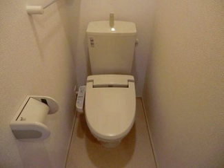 落ち着いた色調のトイレです