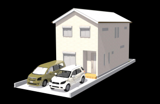 2階建て建坪30坪　自動車並立駐車