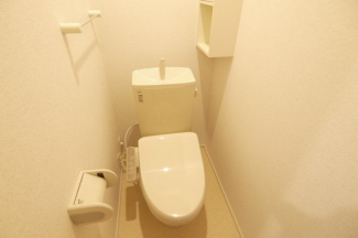 落ち着いた色調のトイレです