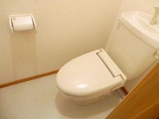 落ち着いた色調のトイレです