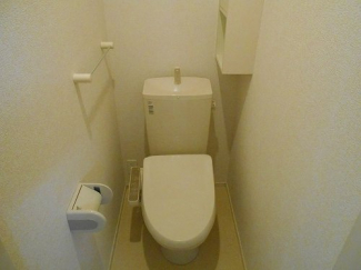 落ち着いた色調のトイレです