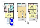 四條畷市中野本町の新築一戸建ての画像