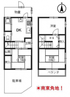 ２００１年（平成１３年）１月建築の鉄骨造２階建ガレージ付き３