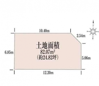 北東角地　更地　整形地　建築条件なし売り土地　本件２号地