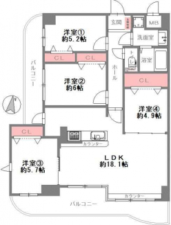 ３ＬＤＫ　間取り図