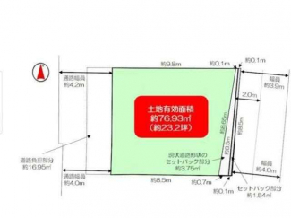 更地　東向き　建築条件なし売り土地