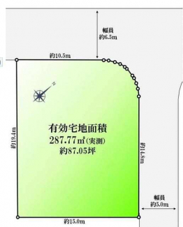 北東角地　整形地　更地渡し　建築条件なし売り土地