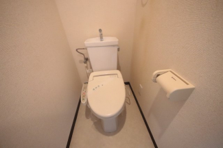 落ち着いた色調のトイレです