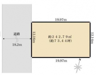 更地　整形地　建築条件なし売り土地　ロードサイド事業用地