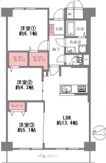 ３ＬＤＫ　間取り図