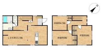 ３ＬＤＫ　　ＬＤＫ１５．５　洋６　洋６　洋４．５