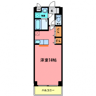 1Kの間取りです