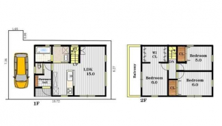 建物プラン例（２号棟）３ＬＤＫ＋Ｓ、土地価格１５７０万円、土