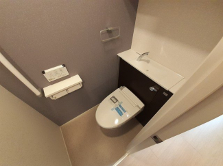 落ち着いた色調のトイレです