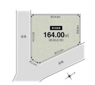 南東角地　建築条件なし売り土地