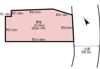 更地　南東向き　建築条件なし売り土地