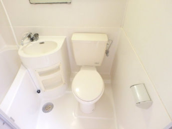 落ち着いた色調のトイレです