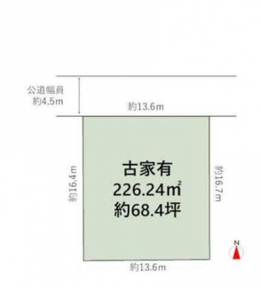 整形地　建築条件なし売り土地　古家あり