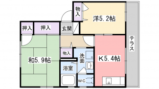 南向きの日当たりの良いお部屋です