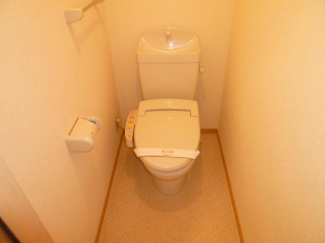 落ち着いた色調のトイレです