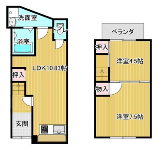 東大阪市稲田新町１丁目の中古テラスハウスの画像