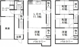 南寺方中通貸家の画像