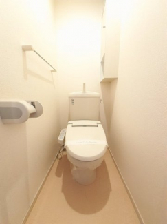 落ち着いた色調のトイレです