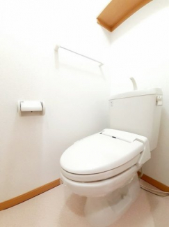 落ち着いた色調のトイレです