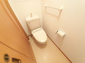 落ち着いた色調のトイレです